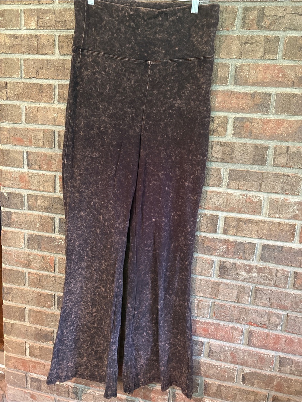 Zenana Outfitters Brown Marbled Wide-Leg Pull-On Pants